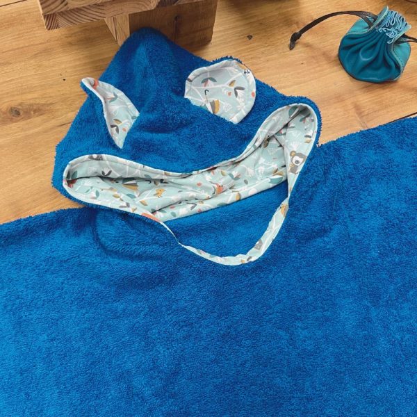 Poncho de bain Evolutif bleu roi