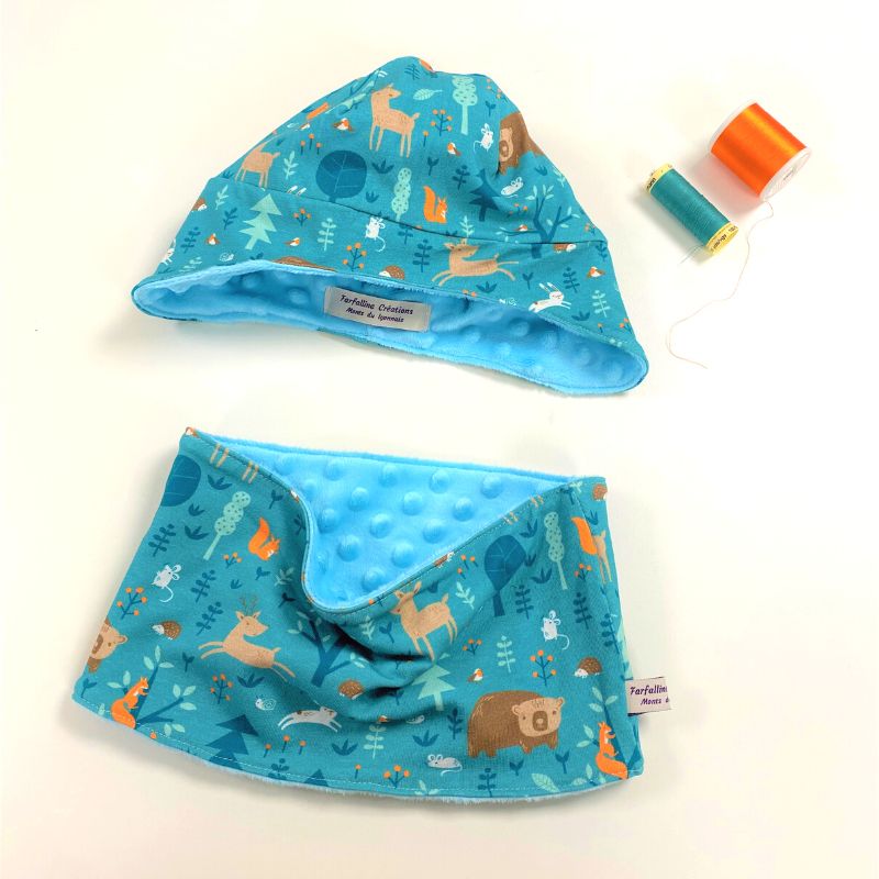 Ensemble Bonnet et snood Forêt enchantée