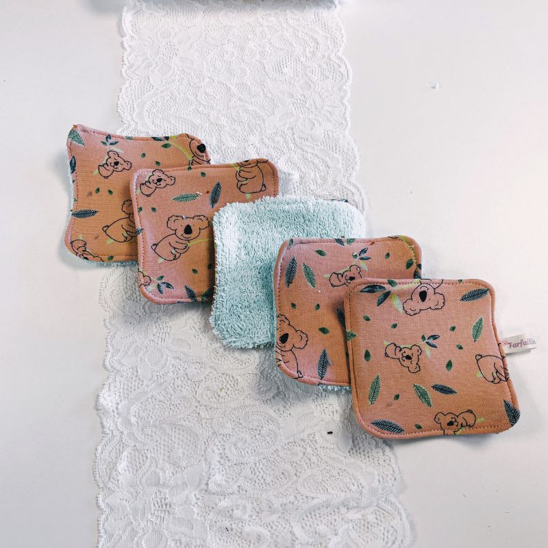 Lot de 5 lingettes Koala corail
