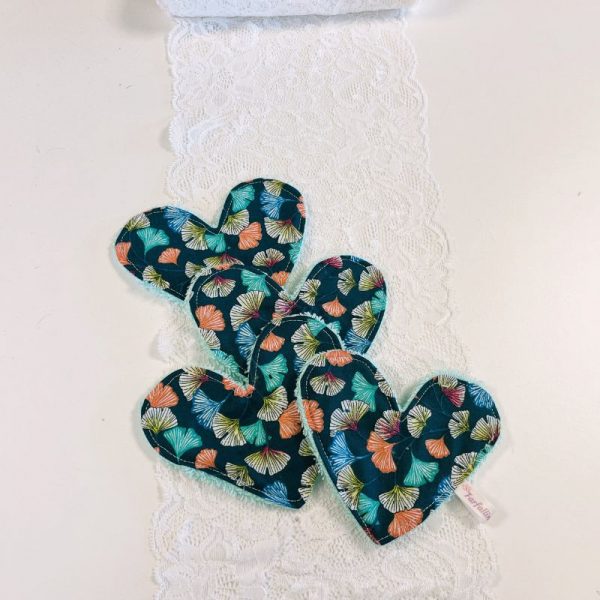 Lot de 4 lingettes coeur Ginko