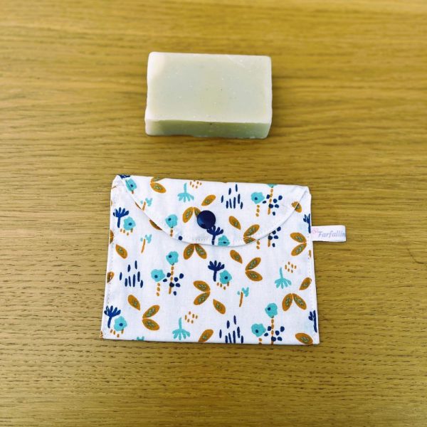Pochette à savon solide Pétales blancs
